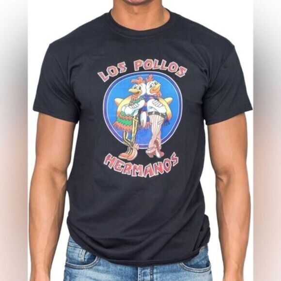 NWOT Unisex Breaking Bad Los Pollos Hermanos Black Short Sleeve Graphic Tee - M - Picture 1 of 4